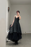 Marc Le Bihan Knitted Frill Tulle Dress Collection Two-layer Tulle French Handmade MLB-2104-HEI Black 2104